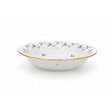 Purple Garland Cornflowers Serving Bowl Hand Painted 24K Gold Rim 35 cm