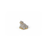 Sitting Frog Figurine Hand Painted 24K Gold Accents