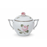 Vienna Rose Grande Sugar Pot Hand Painted Platinum Accents