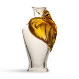 Amber Leaf Crystal Vase