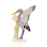 Stork With Baby Fishnet Figurine