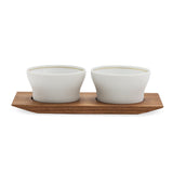 Set Of 2 Condiment Bowls On Stand