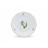 Purple Parrot Tulip Side Plate Hand Painted 24K Gold Rim 19 cm