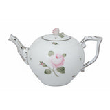 Vienna Rose Grande Tea Pot Hand Painted Platinum Accents 1.25L