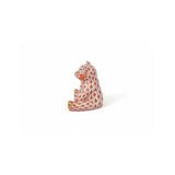 Baby Bear Sitting Figurine Hand Painted 24K Gold Accents