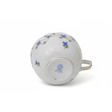 Purple Garland Cornflowers Tea Cup Hand Painted 24K Gold Accents 200 ml