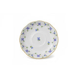 Purple Garland Cornflowers Tea Saucer Hand Painted 24K Gold Rim 14 cm