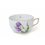 Purple Parrot Tulip Tea Cup Hand Painted 24K Gold Accents 200 ml