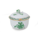 Apponyi Green Sugar Pot Hand Painted 24K Gold  Accents