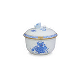 Apponyi Blue Sugar Pot Hand Painted 24K Gold Accents