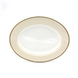 Antler Trellis Ivory & Gold Oval Dish 14"