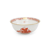 Apponyi Rust Katori Bowl Hand Painted 24K Gold Rim 11 cm