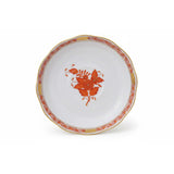 Apponyi Rust Tea Saucer Hand Painted 24K Gold Rim 14 cm
