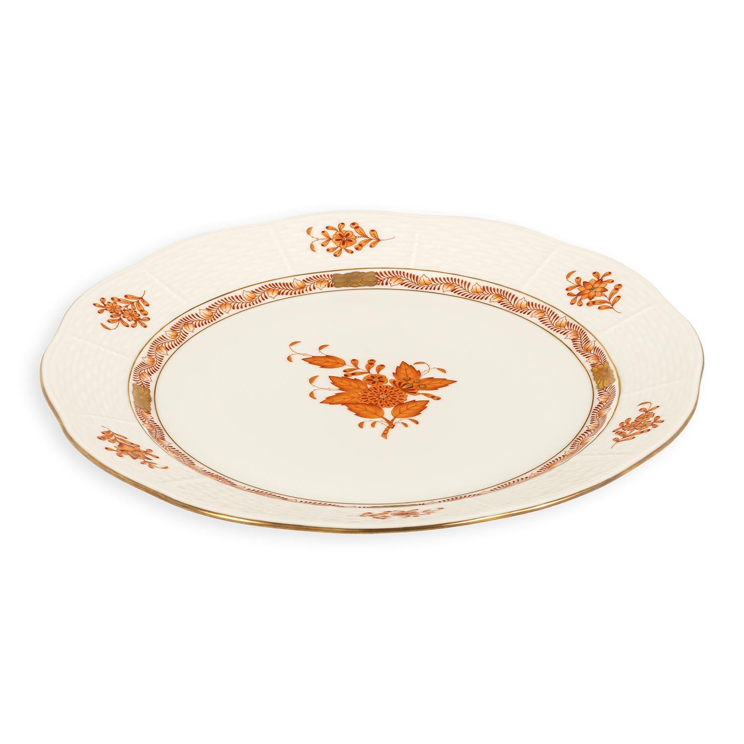 Apponyi Rust Lunch Plate Hand Painted 24K Gold Rim cm