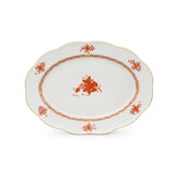 Apponyi Rust Oval Platter Hand Painted 24K Gold Rim 35 cm