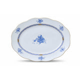 Apponyi Blue Oval Platter Hand Painted 24K Gold Rim 35 cm