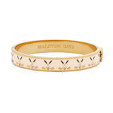 Golf Club Cream Golden Hinged Bangle 1cm