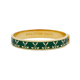 Golf Club Emerald Gold Hinged Bangle 1cm