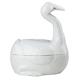 de Gournay white glazed goose tureen with lid