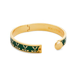 Golf Club Emerald Gold Hinged Bangle 1cm