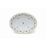 Purple Garland Cornflowers Serving Bowl Hand Painted 24K Gold Rim 35 cm