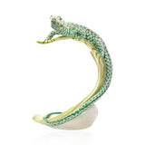 Lizard On Leaf Figurine