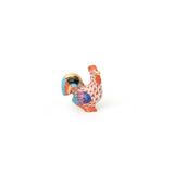 Rooster Figurine Hand Painted 24K Gold Accents
