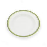 Green Border Audley Scalloped Rim Soup Bowl 9"