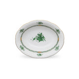 Apponyi Green Serving Bowl Hand Painted 24K Gold Rim 25 cm