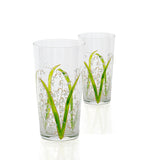 Lilly Of The Valley Clear Highball Tumbler Set