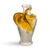 Amber Leaf Crystal Vase