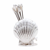 Clam Shell Silver Cocktail Picks