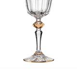 Romantic Crystal Large Red Wine Glass 220ml with 24K Gold Accent