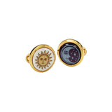 Day & Night Round Gold Cufflinks