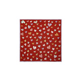 Love Hearts Red Silk Mini Scarf 45 x 45 cm