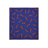 Lobster Blue Silk Mini Scarf 45 x 45 cm