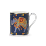 Ceremonial Indian Elephant Blue & Gold Mug