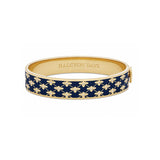 Bee Sparkle Estate Blue & Gold Plated Hinged Bangle 13mm