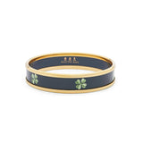 Clover Navy & Gold Plated Bangle 1cm Medium