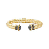 Minoan Black & Gold Plated Hinged Torque Bangle