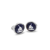 Sailing Boat Round Palladium Cufflinks