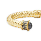 Minoan Black & Gold Plated Hinged Torque Bangle