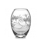 Royal Scot Crystal Bee & Honeysuckle Small Crystal Barrel Vase; 6 inches