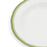 Green Border Audley Scalloped Rim Soup Bowl 9"