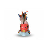 Fish Figurine Hand Painted Raspberry  24K Gold Accents