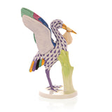 Stork With Baby Fishnet Figurine