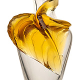 Amber Leaf Crystal Vase