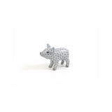 Little Pig Figurine Hand Painted 24K Gold Accents