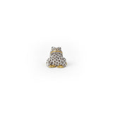 Sitting Frog Figurine Hand Painted 24K Gold Accents