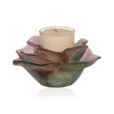 Rose Passion Green & Pink Crystal Candle Holder